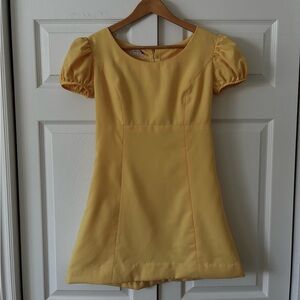 60s Puff sleeves mini dress